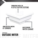 Amerimax 5 in. W X 7.25 in. L White Aluminum K Outside Miter