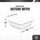 Amerimax 5 in. W X 7.25 in. L White Aluminum K Outside Miter