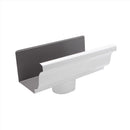 Amerimax 3.5 in. H X 5 in. W X 10 in. L White Aluminum K End w/Drop
