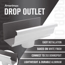 Amerimax 3.5 in. H X 5 in. W X 10 in. L White Aluminum K End w/Drop