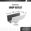 Amerimax 3.5 in. H X 5 in. W X 10 in. L White Aluminum K End w/Drop