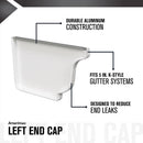 Amerimax 3.5 in. H X 5 in. W X 0.5 in. L White Aluminum K Left End Cap, Pack of 15