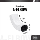 Amerimax 2 in. H X 3 in. W X 17 in. L White Aluminum A Gutter Elbow
