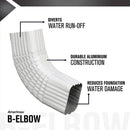 Amerimax 2 in. H X 3 in. W X 17 in. L White Aluminum B Gutter Elbow
