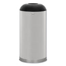 Rubbermaid European And Metallic Drop-In Dome Top Receptacle, Round, 15 Gal, Satin Stainless - RCPR32SSSGL