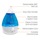 Ultrasonic Cool Mist Humidifier - Blue/White - 1 Gallon