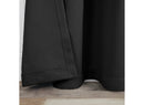 Classic Modern Solid Room Darkening Semi-Blackout Curtains - Black