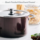 Steel Core Enameled 6-Quart Stockpot With Lid - Chocolate Truffle