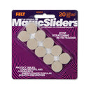 Magic Sliders Felt Self Adhesive Protective Pads Oatmeal Round 3/4 in. W X 3/4 in. L 20 pk, Pack of 6