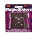 Magic Sliders Felt Self Adhesive Protective Pads Brown Round 1 in. W X 1 in. L 16 pk, Pack of 6