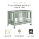 Maki Full-Size Folding Crib with Toddler Rail - Light Sage