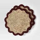 2pk Woven Charger Scallop Red - Threshold™