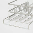 Space Saver Steel Dish Rack with Utensil Tray Matte Nickel