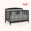 Odelle 5 in 1 Convertible Crib - Matt Black