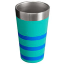 16 oz Stainless Steel Stacking Pint Aquamarine Striped