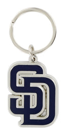 HILLMAN MLB Tempered Steel Blue Split Ring Keychain, Pack of 3