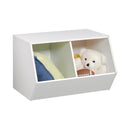 Stackable Laminate 2-Compartment Kids' Storage Bin