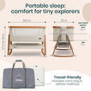 CoZee Air Bedside Crib - Scandinavian Walnut/Ecru