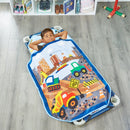 Construction Toddler Cot Nap Mat - Blue, Yellow, Green