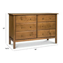 Jayden 6 Drawer Double Dresser - Chestnut