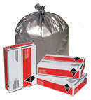 Tough Guy Trash Bag, 55 to 60 gal., Super Hexene HAO, Flat Pack, Silver, PK 50 - 5AE66