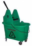 Tough Guy Green Plastic Mop Bucket and Wringer, 8 3/4 gal - 5CJK3