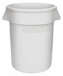 Tough Guy 10 gal Round Trash Can, Plastic, White - 5DMR7