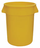 Tough Guy 32 gal Round Trash Can, Plastic, Yellow - 5DMT5