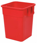 Tough Guy 32 gal Square Trash Can, Plastic, Red - 5DMV3