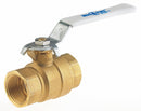 Milwaukee Valve Ball Valve, Lead-Free Brass, Inline, 2-Piece, Pipe Size 1/4 in, Connection Type FNPT x FNPT - UPBA475B 1/4