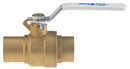Milwaukee Valve Ball Valve, Lead-Free Brass, Inline, 2-Piece, Pipe Size 2 in, Connection Type Sweat x Sweat - UPBA485B 2