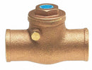 Milwaukee Valve Check Valve, 3/4 in, Single, Inline Swing, Bronze, Sweat x Sweat - UP1509 3/4