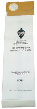 Tough Guy Vacuum Bag, Paper, 2-Ply, Standard Bag Filtration Type, For Vacuum Type Upright Vacuum - 5KRE5