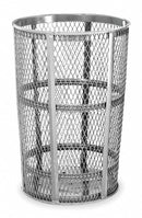 Rubbermaid 45 gal Round Trash Can, Metal, Gray - FGSBR52