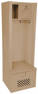 Bradley Beige HDPE Gear Locker, Assembled, (1) Tier, (1) Wide, Opening Width: 19 in - LK242172GHM-202