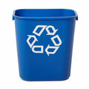 Rubbermaid 3-1/4 gal Rectangular Recycling Wastebasket, Plastic, Blue - FG295573BLUE