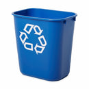 Rubbermaid 3-1/4 gal Rectangular Recycling Wastebasket, Plastic, Blue - FG295573BLUE