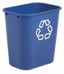 Rubbermaid 3-1/4 gal Rectangular Recycling Wastebasket, Plastic, Blue - FG295573BLUE