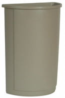 Rubbermaid 21 gal Half-Round Trash Can, Plastic, Beige - FG352000BEIG