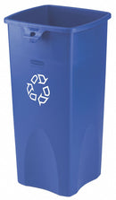 Rubbermaid 23 gal Square Recycling Can, Plastic, Blue - FG356973BLUE