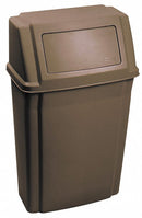 Rubbermaid 15 gal Rectangular Fire-Resistant Trash Can, Plastic, Brown - FG782200BRN