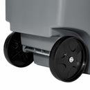 Rubbermaid 50 gal Rectangular Rollout Trash Can, Plastic, Gray - FG9W2700GRAY