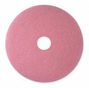 3M 21 in Non-Woven Polyester Fiber Round Burnishing Pad, 1500 to 3000 rpm, Pink, 5 PK - 3600