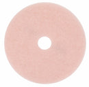 3M 27 in Non-Woven Polyester Fiber Round Burnishing Pad, 1500 to 3000 rpm, Pink, 5 PK - 3600