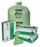 Tough Guy Compostable Trash Bag, 60 gal., Compostable Material, Coreless Roll, Green, PK 100 - 5PHX1