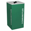 Tough Guy 24 gal Square Recycling Can, Metal, Green - 5UJC4
