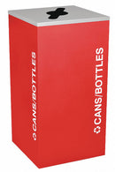 Tough Guy 24 gal Square Recycling Can, Metal, Red - 5UJC5