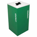 Tough Guy 24 gal Square Recycling Can, Metal, Green - 5UJC8