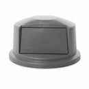 Rubbermaid BRUTE Series, Trash Can Top, Round, Dome with Push Door, 32 gal, Gray - FG263788GRAY
