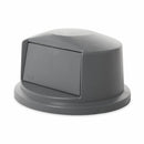 Rubbermaid BRUTE Series, Trash Can Top, Round, Dome with Push Door, 32 gal, Gray - FG263788GRAY